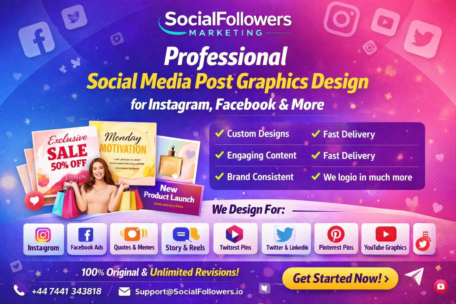 Professional Social Media Post Graphics Design for Instagram, Facebook & More