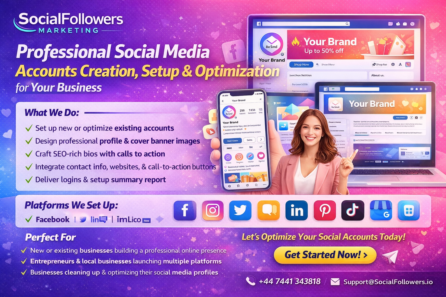 Professional Social Media Accounts Creation, Setup & Optimization for Your Business